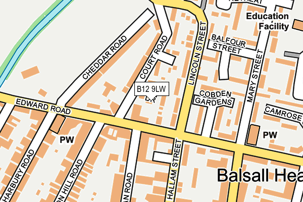 B12 9LW map - OS OpenMap – Local (Ordnance Survey) B12 9LW map - OS OpenMap – Local (Ordnance Survey)
