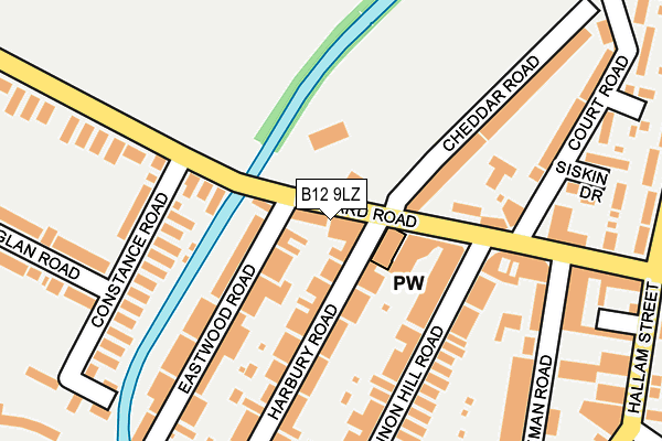 B12 9LZ map - OS OpenMap – Local (Ordnance Survey) B12 9LZ map - OS OpenMap – Local (Ordnance Survey)