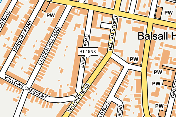 B12 9NX map - OS OpenMap – Local (Ordnance Survey) B12 9NX map - OS OpenMap – Local (Ordnance Survey)