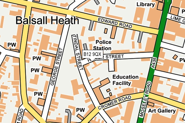 B12 9QX map - OS OpenMap – Local (Ordnance Survey) B12 9QX map - OS OpenMap – Local (Ordnance Survey)