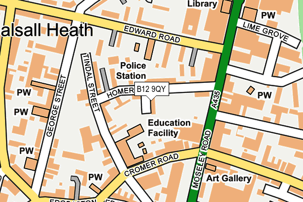 B12 9QY map - OS OpenMap – Local (Ordnance Survey) B12 9QY map - OS OpenMap – Local (Ordnance Survey)