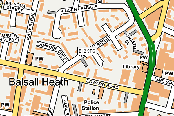 B12 9TG map - OS OpenMap – Local (Ordnance Survey) B12 9TG map - OS OpenMap – Local (Ordnance Survey)