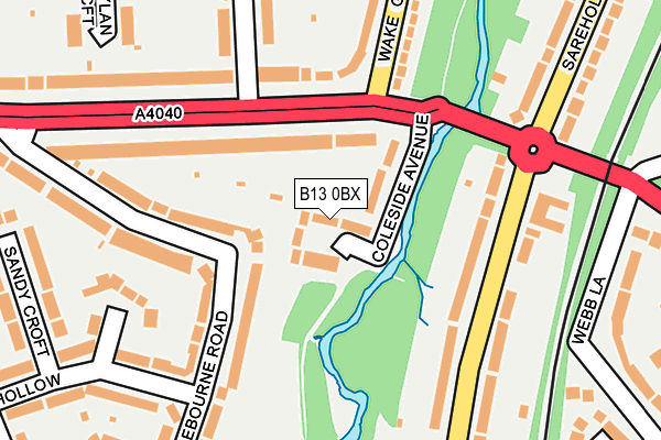 B13 0BX map - OS OpenMap – Local (Ordnance Survey) B13 0BX map - OS OpenMap – Local (Ordnance Survey)