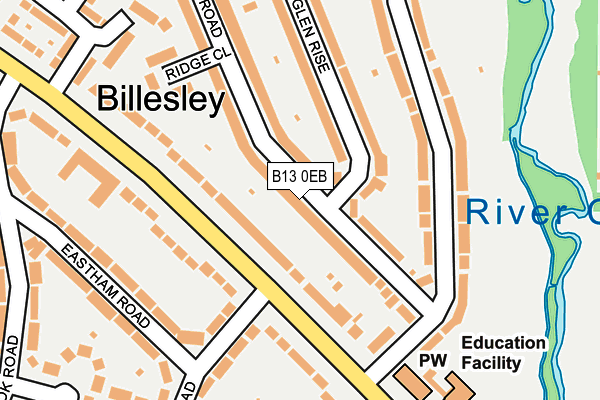 B13 0EB map - OS OpenMap – Local (Ordnance Survey) B13 0EB map - OS OpenMap – Local (Ordnance Survey)