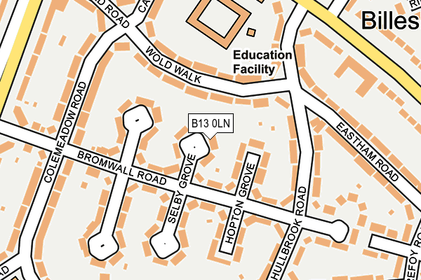 B13 0LN map - OS OpenMap – Local (Ordnance Survey) B13 0LN map - OS OpenMap – Local (Ordnance Survey)