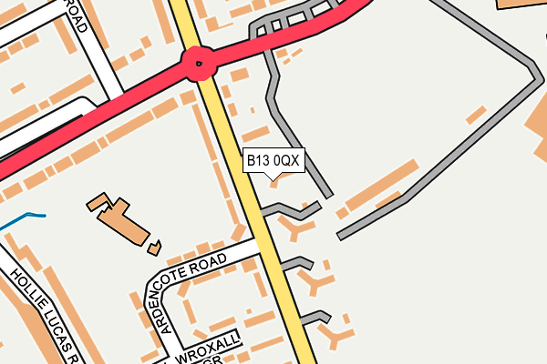 B13 0QX map - OS OpenMap – Local (Ordnance Survey) B13 0QX map - OS OpenMap – Local (Ordnance Survey)