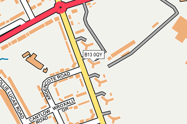 B13 0QY map - OS OpenMap – Local (Ordnance Survey) B13 0QY map - OS OpenMap – Local (Ordnance Survey)