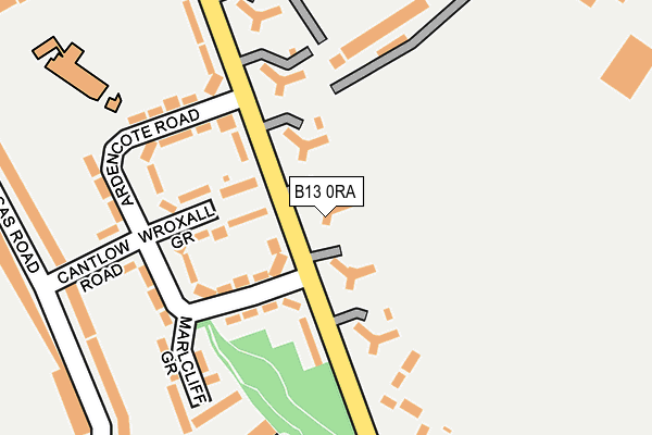 B13 0RA map - OS OpenMap – Local (Ordnance Survey) B13 0RA map - OS OpenMap – Local (Ordnance Survey)