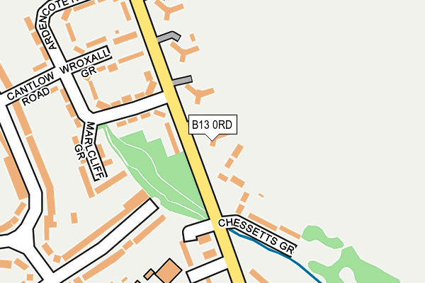 B13 0RD map - OS OpenMap – Local (Ordnance Survey) B13 0RD map - OS OpenMap – Local (Ordnance Survey)