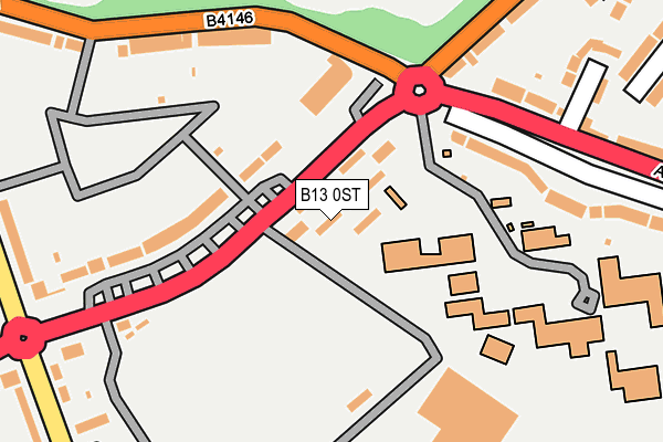 B13 0ST map - OS OpenMap – Local (Ordnance Survey) B13 0ST map - OS OpenMap – Local (Ordnance Survey)
