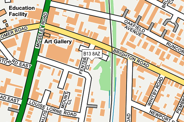 B13 8AZ map - OS OpenMap – Local (Ordnance Survey) B13 8AZ map - OS OpenMap – Local (Ordnance Survey)