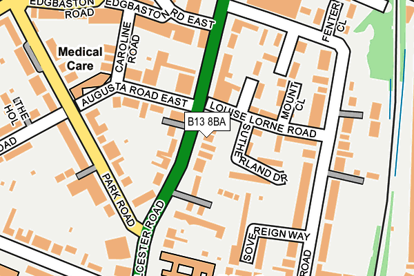 B13 8BA map - OS OpenMap – Local (Ordnance Survey)