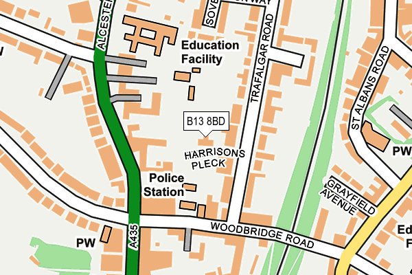 B13 8BD map - OS OpenMap – Local (Ordnance Survey) B13 8BD map - OS OpenMap – Local (Ordnance Survey)