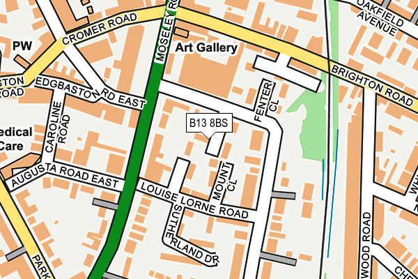 B13 8BS map - OS OpenMap – Local (Ordnance Survey) B13 8BS map - OS OpenMap – Local (Ordnance Survey)