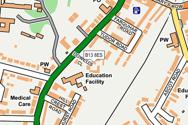 B13 8ES map - OS OpenMap – Local (Ordnance Survey) B13 8ES map - OS OpenMap – Local (Ordnance Survey)