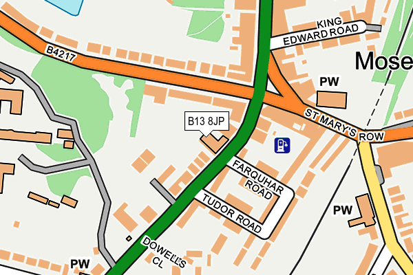 B13 8JP map - OS OpenMap – Local (Ordnance Survey) B13 8JP map - OS OpenMap – Local (Ordnance Survey)