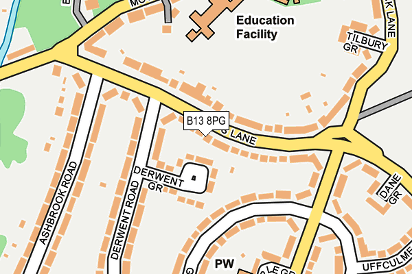 B13 8PG map - OS OpenMap – Local (Ordnance Survey) B13 8PG map - OS OpenMap – Local (Ordnance Survey)