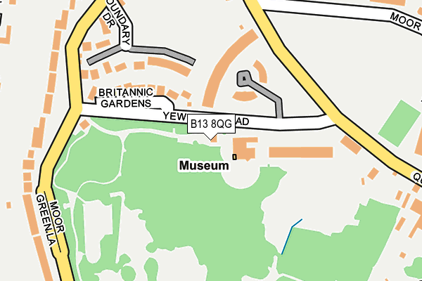 B13 8QG map - OS OpenMap – Local (Ordnance Survey) B13 8QG map - OS OpenMap – Local (Ordnance Survey)