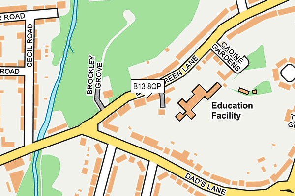 B13 8QP map - OS OpenMap – Local (Ordnance Survey)