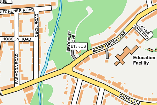B13 8QS map - OS OpenMap – Local (Ordnance Survey) B13 8QS map - OS OpenMap – Local (Ordnance Survey)