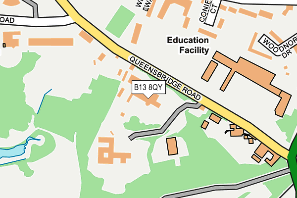 B13 8QY map - OS OpenMap – Local (Ordnance Survey) B13 8QY map - OS OpenMap – Local (Ordnance Survey)