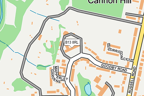 B13 8RL map - OS OpenMap – Local (Ordnance Survey) B13 8RL map - OS OpenMap – Local (Ordnance Survey)
