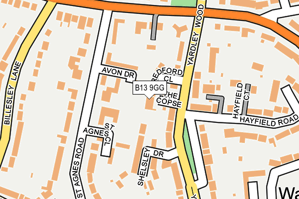 B13 9GG map - OS OpenMap – Local (Ordnance Survey) B13 9GG map - OS OpenMap – Local (Ordnance Survey)