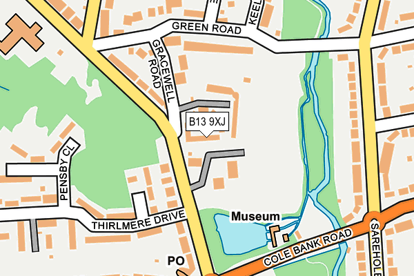 B13 9XJ map - OS OpenMap – Local (Ordnance Survey) B13 9XJ map - OS OpenMap – Local (Ordnance Survey)
