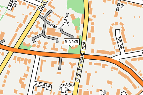 B13 9XR map - OS OpenMap – Local (Ordnance Survey) B13 9XR map - OS OpenMap – Local (Ordnance Survey)