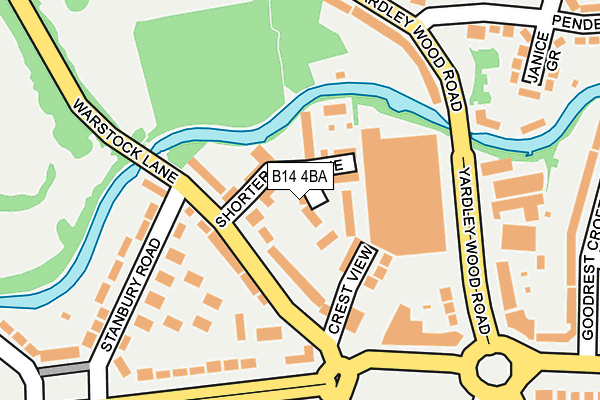 B14 4BA map - OS OpenMap – Local (Ordnance Survey) B14 4BA map - OS OpenMap – Local (Ordnance Survey)
