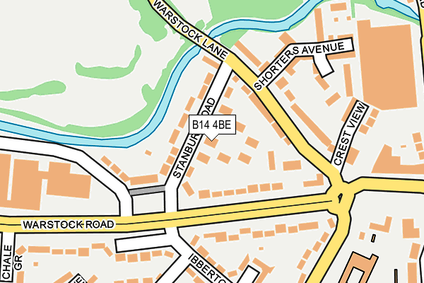 B14 4BE map - OS OpenMap – Local (Ordnance Survey) B14 4BE map - OS OpenMap – Local (Ordnance Survey)