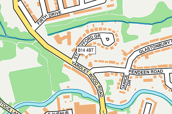 B14 4BT map - OS OpenMap – Local (Ordnance Survey) B14 4BT map - OS OpenMap – Local (Ordnance Survey)