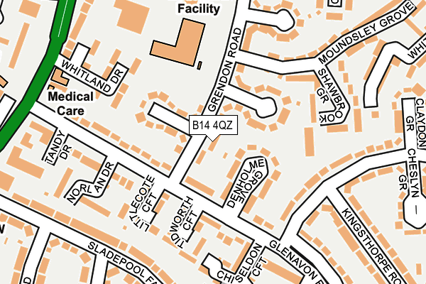 B14 4QZ map - OS OpenMap – Local (Ordnance Survey) B14 4QZ map - OS OpenMap – Local (Ordnance Survey)