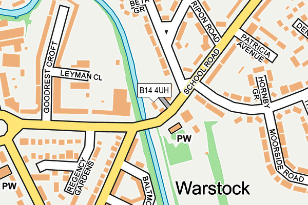 B14 4UH map - OS OpenMap – Local (Ordnance Survey) B14 4UH map - OS OpenMap – Local (Ordnance Survey)