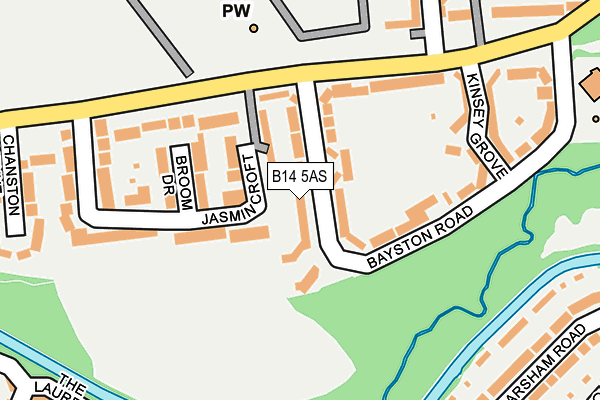 B14 5AS map - OS OpenMap – Local (Ordnance Survey) B14 5AS map - OS OpenMap – Local (Ordnance Survey)
