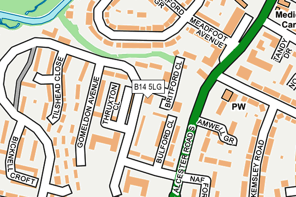 B14 5LG map - OS OpenMap – Local (Ordnance Survey) B14 5LG map - OS OpenMap – Local (Ordnance Survey)