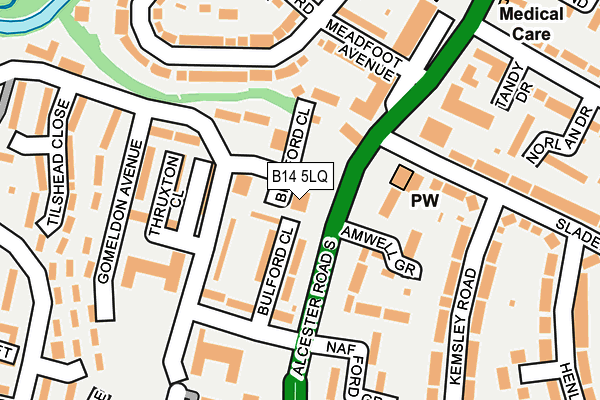 B14 5LQ map - OS OpenMap – Local (Ordnance Survey) B14 5LQ map - OS OpenMap – Local (Ordnance Survey)