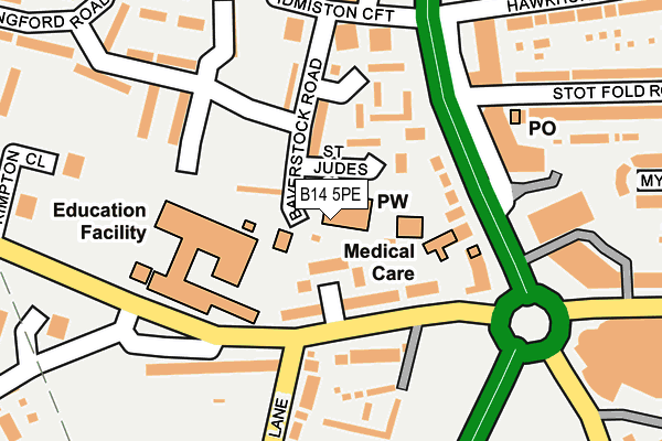 B14 5PE map - OS OpenMap – Local (Ordnance Survey) B14 5PE map - OS OpenMap – Local (Ordnance Survey)