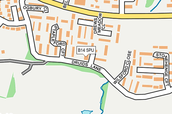 B14 5PU map - OS OpenMap – Local (Ordnance Survey) B14 5PU map - OS OpenMap – Local (Ordnance Survey)