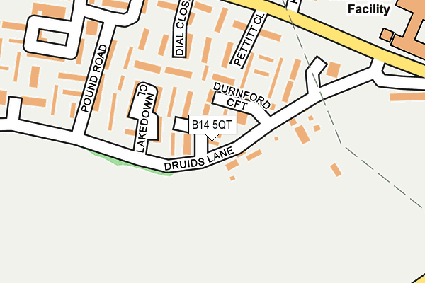 B14 5QT map - OS OpenMap – Local (Ordnance Survey) B14 5QT map - OS OpenMap – Local (Ordnance Survey)