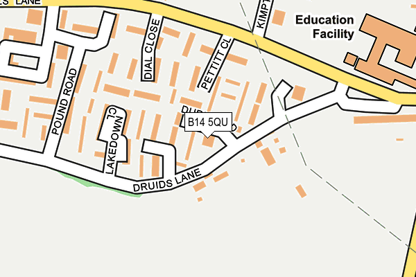 B14 5QU map - OS OpenMap – Local (Ordnance Survey) B14 5QU map - OS OpenMap – Local (Ordnance Survey)