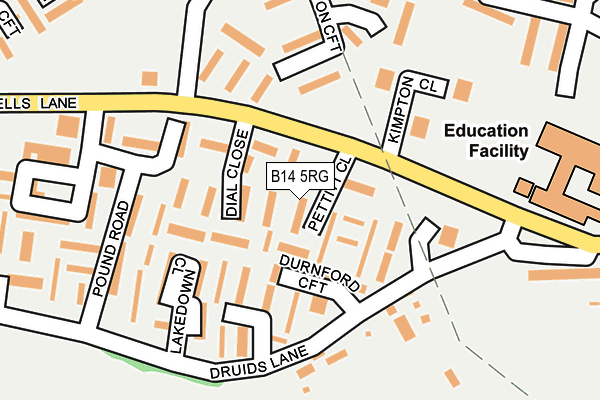 B14 5RG map - OS OpenMap – Local (Ordnance Survey) B14 5RG map - OS OpenMap – Local (Ordnance Survey)