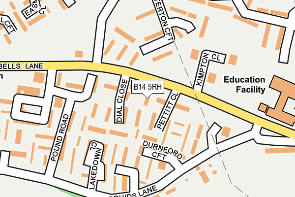 B14 5RH map - OS OpenMap – Local (Ordnance Survey) B14 5RH map - OS OpenMap – Local (Ordnance Survey)