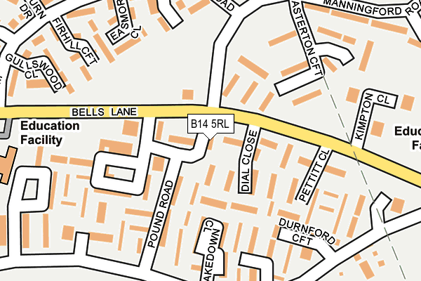 B14 5RL map - OS OpenMap – Local (Ordnance Survey) B14 5RL map - OS OpenMap – Local (Ordnance Survey)