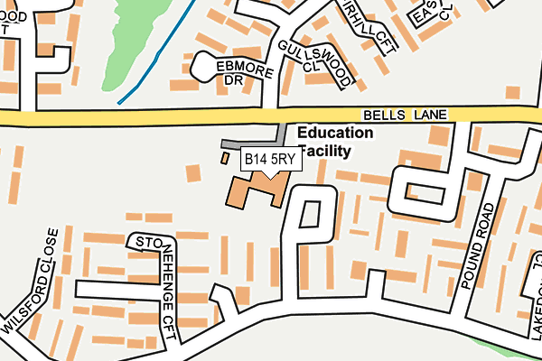 B14 5RY map - OS OpenMap – Local (Ordnance Survey) B14 5RY map - OS OpenMap – Local (Ordnance Survey)