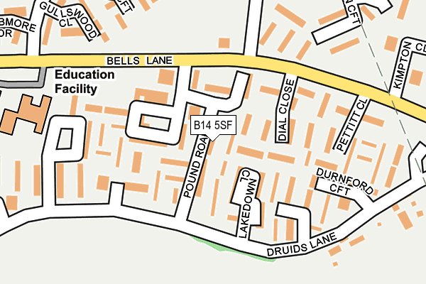 B14 5SF map - OS OpenMap – Local (Ordnance Survey) B14 5SF map - OS OpenMap – Local (Ordnance Survey)