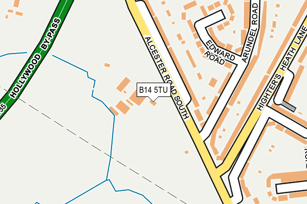 B14 5TU map - OS OpenMap – Local (Ordnance Survey) B14 5TU map - OS OpenMap – Local (Ordnance Survey)