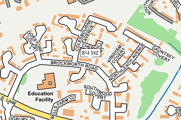B14 5XZ map - OS OpenMap – Local (Ordnance Survey) B14 5XZ map - OS OpenMap – Local (Ordnance Survey)
