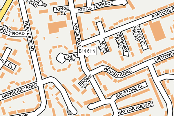 B14 6HN map - OS OpenMap – Local (Ordnance Survey) B14 6HN map - OS OpenMap – Local (Ordnance Survey)