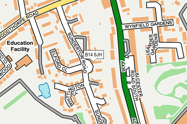 B14 6JH map - OS OpenMap – Local (Ordnance Survey) B14 6JH map - OS OpenMap – Local (Ordnance Survey)